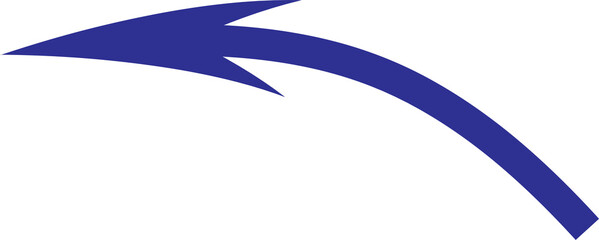 Poster - Blue arrow pointing left and down on black background