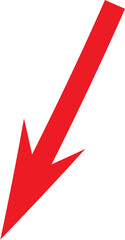 Poster - Bold red arrow points downward on black background