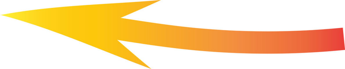 Poster - Bright orange and yellow arrow pointing up and left