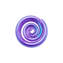 Fototapete - Iridescent spiral form isolated against a transparent setting with visual depth and allure