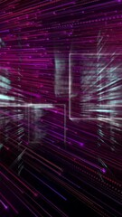 Poster - Animation with glowing digital data streams creating dynamic visual effect