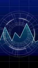 Poster - Animation of futuristic financial graph with fluctuating line in digital interface