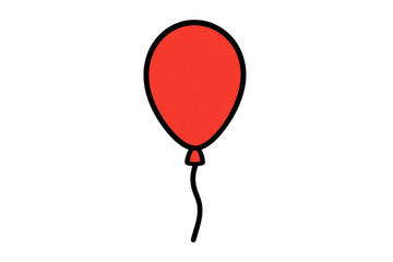 Aufkleber - Red balloon floating against a transparent background, symbolizing joy, celebration, and festive occasions