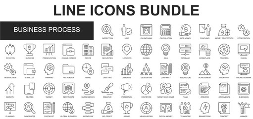 Business Process Icons Bundle vector collection