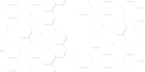 Fototapete - Background with hexagons . Abstract background with lines . white texture background . hexagon abstract background. Surface polygon pattern with glowing hexagon paper texture and futuristic business