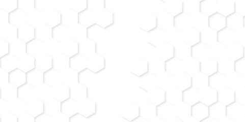 Fototapete - Background with hexagons . Abstract background with lines . white texture background . hexagon abstract background. Surface polygon pattern with glowing hexagon paper texture and futuristic business