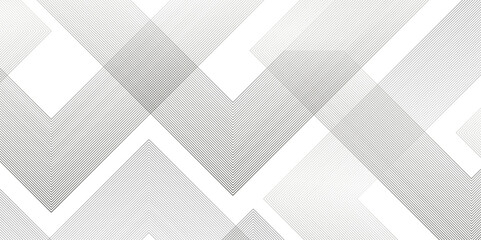 Fototapete - Abstract background with lines, White color technology concept geometric line vector background. Modern Abstract white background with layers of textured white transparent material in triangle design.