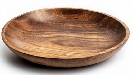 Aufkleber - A simple wooden bowl sitting on a table, ready for use