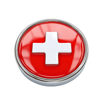 Shiny Red Medical Symbol Healthcare Plus Sign First Aid Emergency Hospital on transparent background