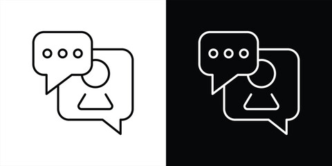Poster - hat icon. contain online conversation, social messaging, digital communication thin line style icon symbol sign for your app web. vector illustration