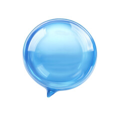 Fototapete - Glossy Blue Speech Bubble Glossy Blue Notification 3D Render Glossy Icon on transparent background