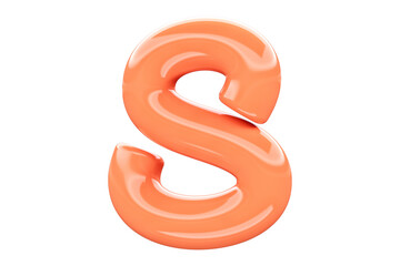 Poster - Cute candy letter S. High quality 3D rendering playful bright font with glossy jelly look.