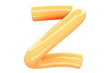Poster - Cute candy letter Z. High quality 3D rendering playful bright font with glossy jelly look.