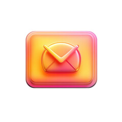 Fototapete - Glowing Mail Icon New Message Alert Communication Notification Transparent on transparent background