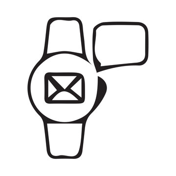 Message Bubble with Wristwatch