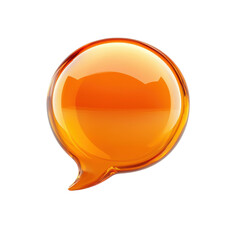 Poster - Gleaming Orange Speech Bubble Crystal Clear Communication Symbol Social on transparent background