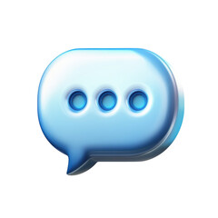 Poster - Glossy Blue Chat Bubble Icon Message Notification Communication Text on transparent background