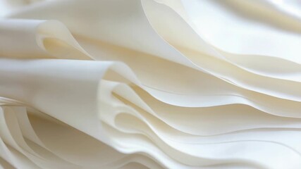 Aufkleber - A detailed view of a piece of white fabric with intricate texture and fibers