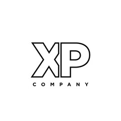Aufkleber - Letter X and P, XP logo design template. Minimal monogram initial based logotype.