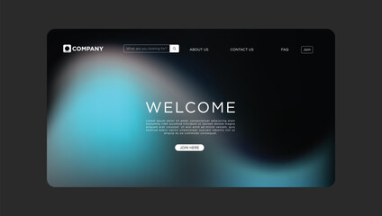 Modern Website Design Teal Gradient, Welcome Page, Join Button