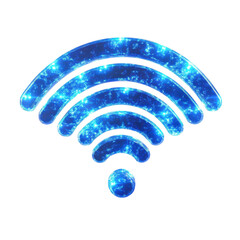 Poster - Wifi icon glowing connection symbol wireless network technology internet on transparent background