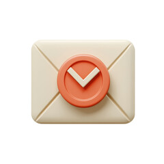 Poster - Pastel Mail Time 3D Render of Email Envelope with Clock Icon Notification on transparent background