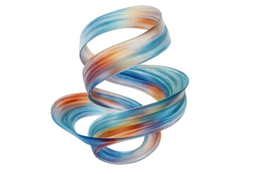 Poster - Abstract brushstroke swirling, forming a dynamic spiral with vibrant colors, on a transparent background
