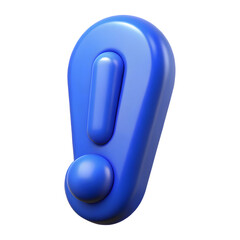 Poster - Blue Exclamation Mark 3D Rendered Icon for Attention Alert Notification and Important Sign
