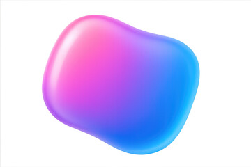 Poster - Gradient blend flowing seamlessly between vivid pink and deep blue, rendering abstract dynamic visual movement on transparent backdrop