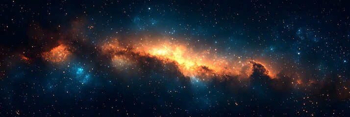 Wall Mural - A cosmic panorama showcasing a vibrant nebula amidst a field of countless stars in deep space