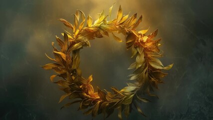 Aufkleber - A bright and cheerful sunflower wreath stands out against a dark background, perfect for adding a pop of color to any design
