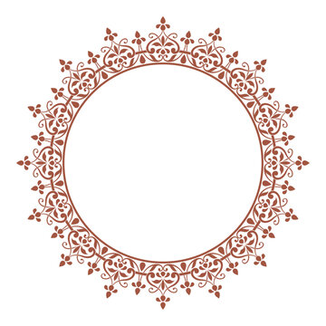 Vector illustration for a circular frame border ornament pattern, suitable for use as a calligraphy frame, cover, decoration