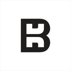 Leinwandbilder - Letter BK or KB logo monogram vector template, negative space K.