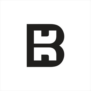 Letter BK or KB logo monogram vector template, negative space K.