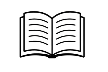 Poster - Book icon displaying textual lines, symbolizing reading, learning, knowledge against transparent backdrop