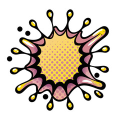 Poster - Colorful splash shape in comic book style, pop art on transparent background, isolated vector image 