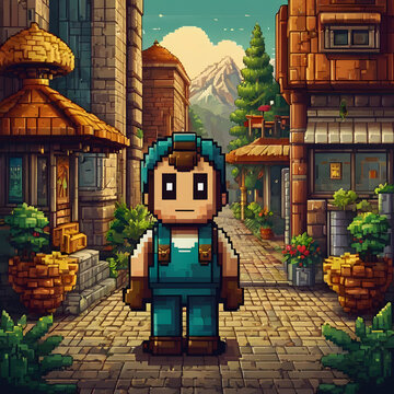 Retro pixel art character