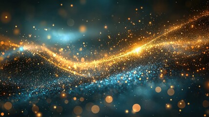 Fototapete - Abstract swirling particles of light