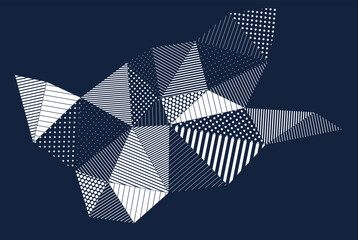Poster - Abstract vector artistic geometric background polygonal triangles style, low-poly dynamic art wallpaper, neo geometry design, rhythmic decoration.