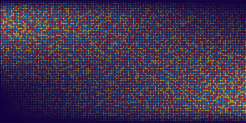 Poster - Purple abstract pixel texture bg video screen. Tv pattern background with square noise effect. Futuristic broadcast neon gradient banner for television.