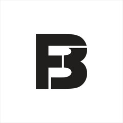 Leinwandbilder - Initial BF or FB logo monogram vector template.