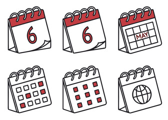 Fototapete - calendar icons set vector 