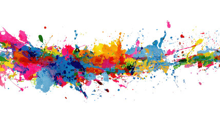 Fototapete - Colorful Abstract Paint Splashes: A colorful abstract design featuring paint splashes, isolated on a Transparent background, PNG file.