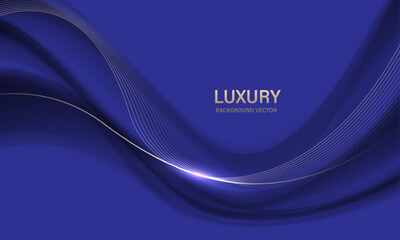 Poster - Abstract gold ribbon wave curve on red luxury background vector