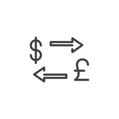 Poster - Vector art of currency exchange icon with dollar and pound symbols