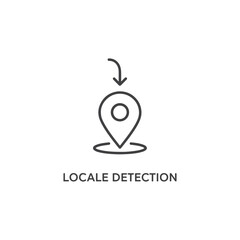 Poster - Vector art of outline icon showing locale detection with a map pin