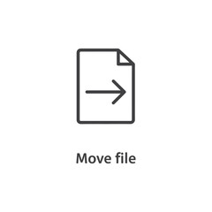 Poster - Vector art of outline icon illustrating the movement of a file with an arrow