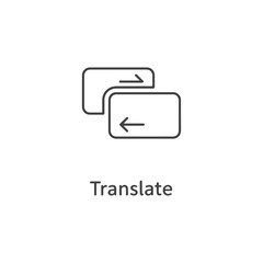 Poster - Vector art of icon representing language translation with directional arrows