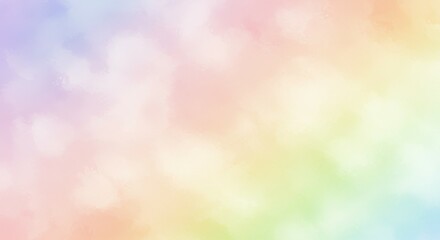 Poster - Pastel Watercolor Texture with Soft Rainbow Gradient Background