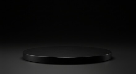 Poster - Minimalist Black Round Stage Platform for Product Showcase